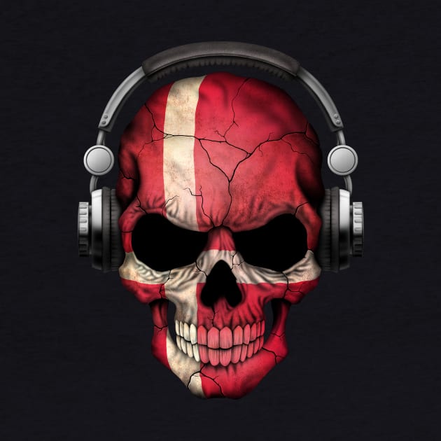 Dark Skull Deejay with Danish Flag by jeffbartels